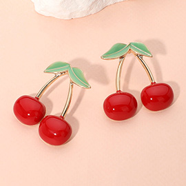 Enamel Cherry Earrings