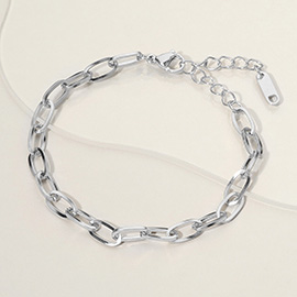 Stainless Steel Paperclip Chain Bracelet