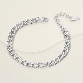 Stainless Steel Figaro Chain Bracelet