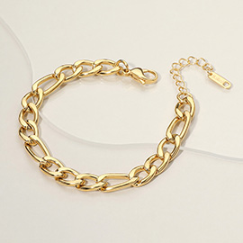 Stainless Steel Figaro Chain Bracelet