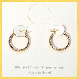 18K Gold Filled Hypoallergenic Pin Catch Hoop Earrings