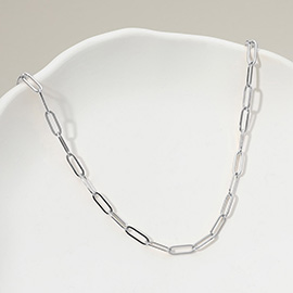 Stainless Steel Paperclip Chain Necklace