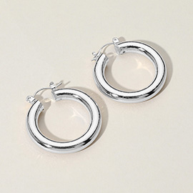 Metal Hoop Pin Catch Earrings