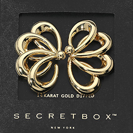 SECRET BOX_14K Gold Dipped Half Flower Earrings