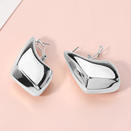 Puffy Metal Geometric Teardrop Earrings