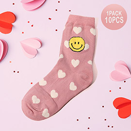 10Pairs - Smile Heart Pointed Socks