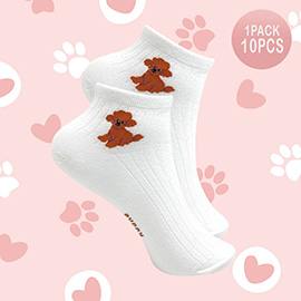 10Pairs - Puppy Pointed Socks