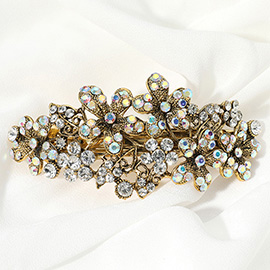 Stone Paved Flower Embellished Barrette