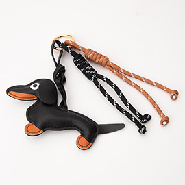 Faux Leather Dog Keychain / Bag Charm