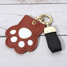 Faux Leather Paw Keychain / Bag Charm