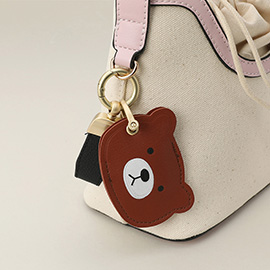 Faux Leather Bear Keychain / Bag Charm