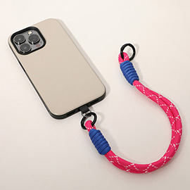 Candy Color Double Loop Phone Wrist Strap / Keychain