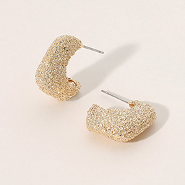 Textured Metal Hoop Earrings