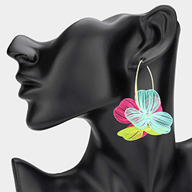 Metal Cutout Flower Dangle Earrings