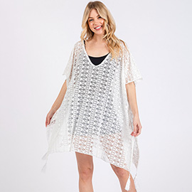 Crochet Lace Tassel Cover Up Poncho