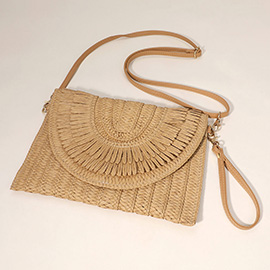 Woven Flat Clutch Bag / Crossbody Bag