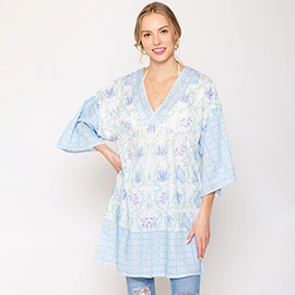 Floral Print Cover Up Poncho
