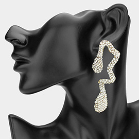 Oversized Rhinestone Paved Abstract Evening Earrings