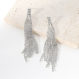 Rhinestone Tassel Evening Earrings