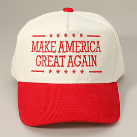 MAKE AMERICA GREAT AGAIN Message Embroidered Corduroy Baseball Cap