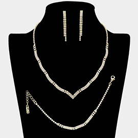 Wavy Rhinestone Paved Jewelry Set