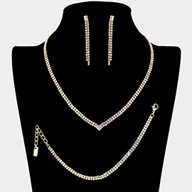 Rhinestone Paved Pinch Tip Jewelry Set