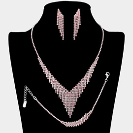 Rhinestone Paved Fringe Jewelry Set