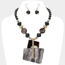 Bold Celluloid Acetate Abstract Statement Necklace