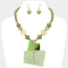 Bold Celluloid Acetate Abstract Statement Necklace