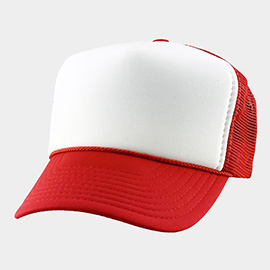 Plain Two Tone Mesh Back Trucker Hat