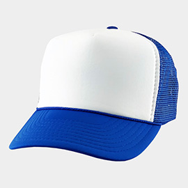 Plain Two Tone Mesh Back Trucker Hat