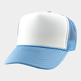 Plain Two Tone Mesh Back Trucker Hat