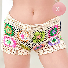 X-LARGE - Granny Square Crochet Shorts