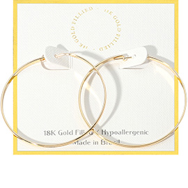 18K Gold Filled Hypoallergenic Hoop Earrings