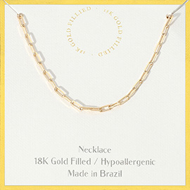 18K Gold Filled Hypoallergenic Paperclip Chain Necklace