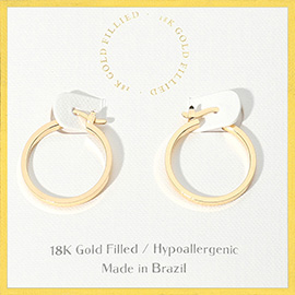 18K Gold Filled Hypoallergenic Hoop Pin Catch Earrings