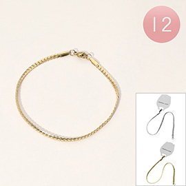 12PCS - Stainless Steel Wheat Chain Bracelets