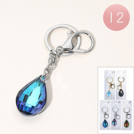 12PCS - Teardrop Stone Keychains