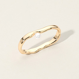 SECRET BOX_14K Gold Dipped Pearl Pointed Two Finger Ring