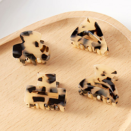 4PCS - Tortoise Various Shape Hair Claw Clips