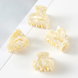 4PCS - Marbled Various Shape Hair Claw Clips