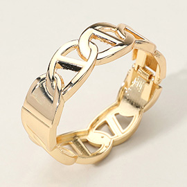 Metal Mariner Link Hinged Bangle Bracelet