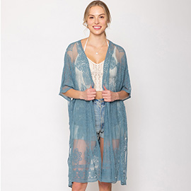 Flower Lace Kimono Poncho