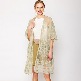 Flower Lace Kimono Poncho