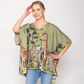 Animal Print Cover Up Poncho