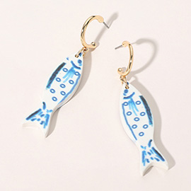 Ceramic Fish Dangle Earrings