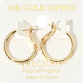 14K Gold Dipped Hypoallergenic Hoop Earrings