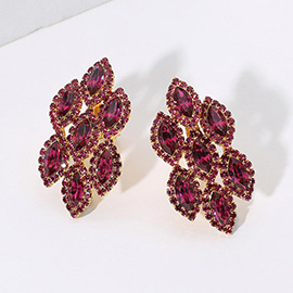 Marquise Stone Embellished Clip On Earrings