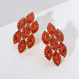 Marquise Stone Embellished Clip On Earrings