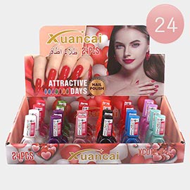 24PCS - Heart Shaped Bottle Nail Polish